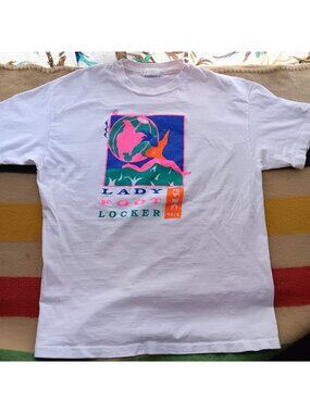 Large Vintage Single Stitch Lady Foot Locker 5K 1993 Colorado Hanes Beefy-T USA